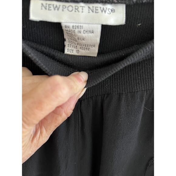 Vintage Newport News Silk Flowy Balloon Pants 10 Drop Pockets Ties '90s Boho - Picture 2 of 6